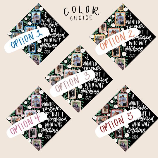 Custom Photo Collage Graduation Cap Topper, Personalized Grad Cap