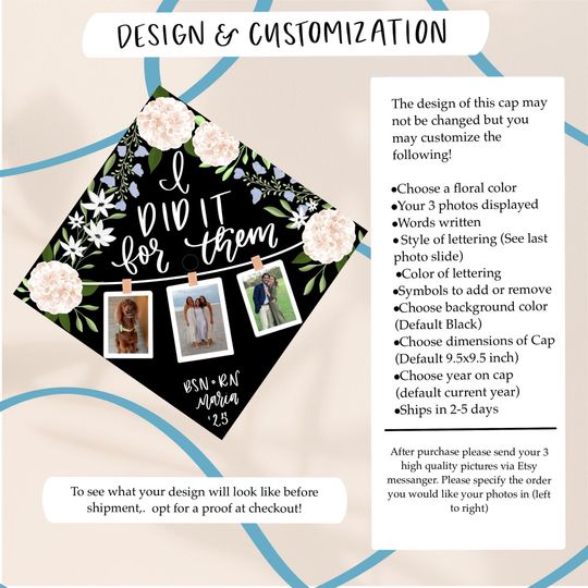 Custom Photo Collage Graduation Cap Topper