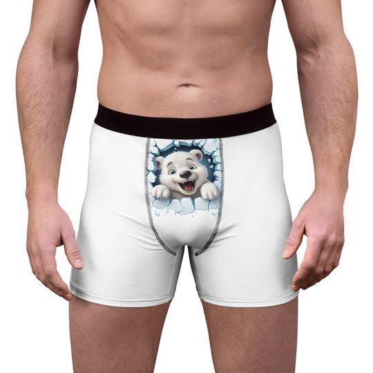 Funny Polar Bear Men's Boxer Briefs, Men's Christmas Present
