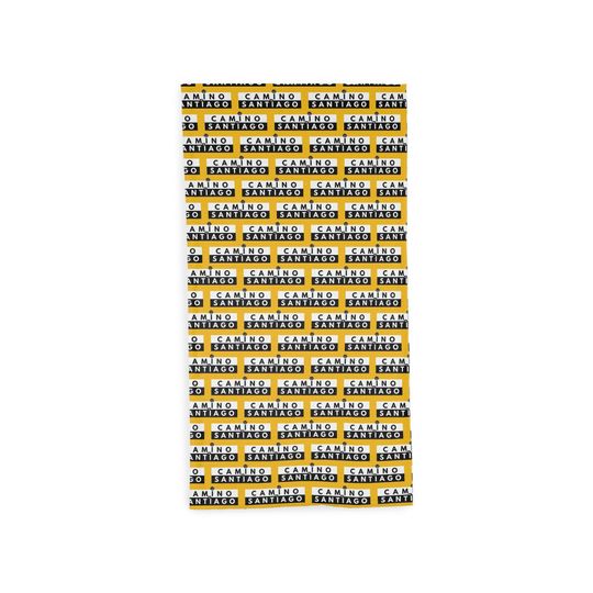 Camino de Santiago Design Tube Scarf Yellow with Black Lettering