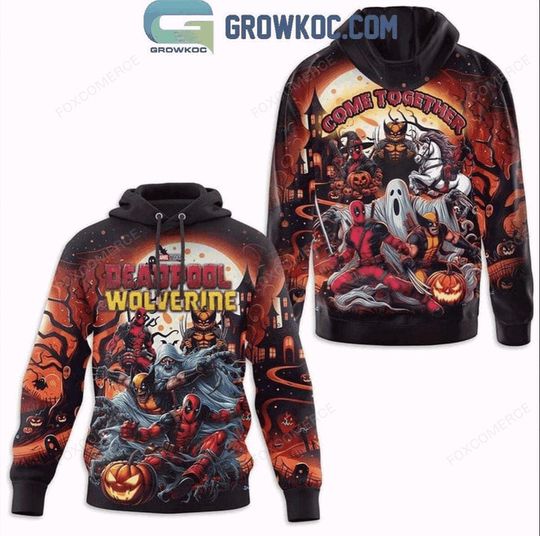 Deadpool Wolverine Halloween Come Together 3D Hoodie Shirt