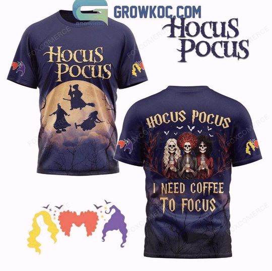 Hocus Pocus I Need Coffee To Focus Halloween Shirt