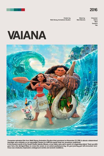 Moana Princess, Disney poster, art decoration