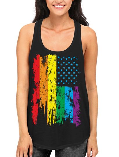 Gay Pride Parade American Flag LGBT Tank Top 3D