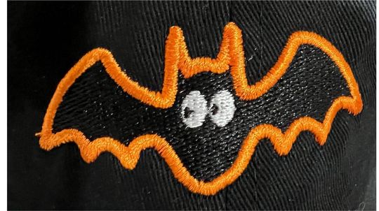 embroidered baseball cap, bat, halloween, hat