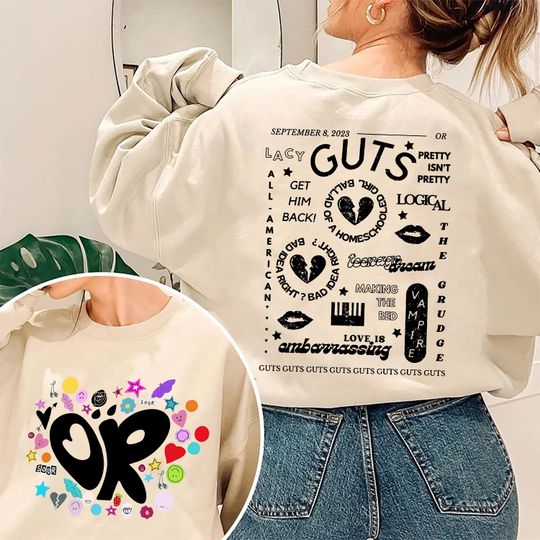 Retro Guts Album Song Olivia Rodrigo  Shirt