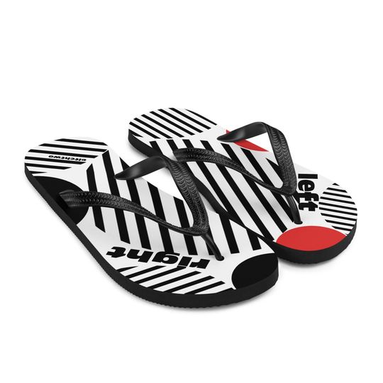 Left and Right Stripes Flip-Flops