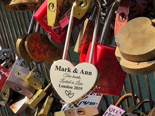 Personalized Gold Love Lock  Engraved Anniversary Keepsake