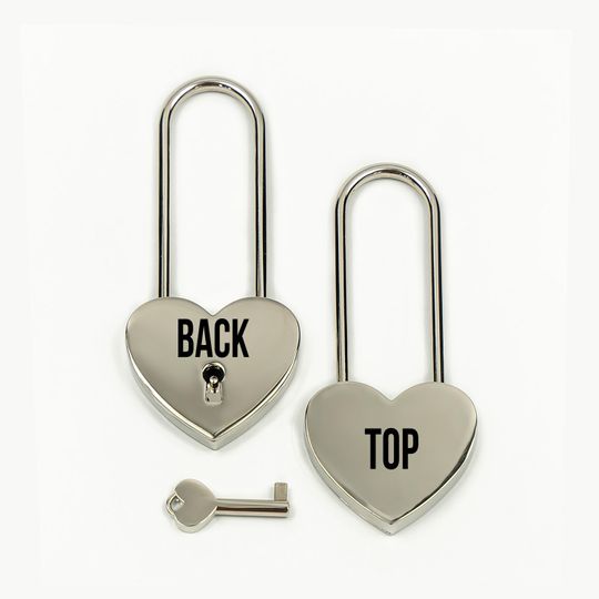 Custom Engraved Silver Love Lock  Personalized Padlock, Wedding & Anniversary Keepsake for Couples