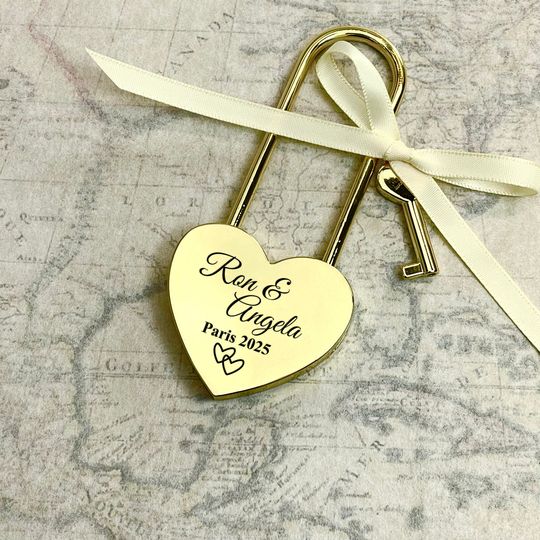 Personalized Wedding Love Lock Custom Engraved Couple Padlock, Valentines Day Romantic Lover
