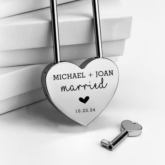 Wedding Keepsake Personalized Silver Love Lock