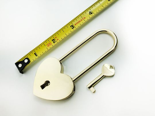Heart Love Lock  Custom Engraved Gold Padlock Wedding & Couple Gift