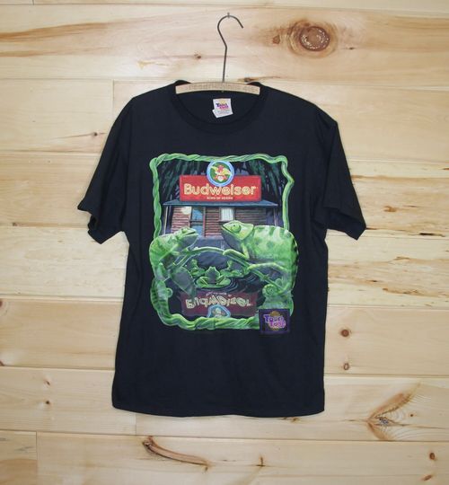 Vintage Budweiser 1997 King Of Beers Frog Frogs Touch Tone T-Shirt