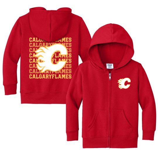 Calgary Flames "Retro" Full Zip Sweatshirt - NHL Hockey Kids Apparel