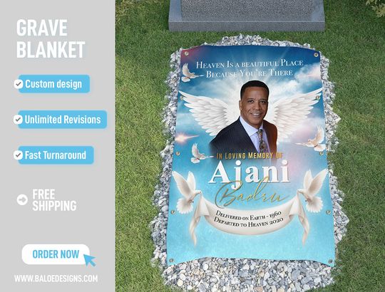 Custom Grave Blanket, Custom Memorial Grave Blanket