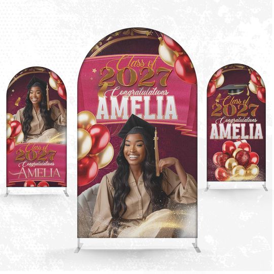 Graduation Custom Arch Backdrop Cover – Banner Panel for Event Decor