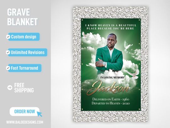 Custom Grave Blanket, Custom Memorial Grave Blanket, In Loving Memory Sign