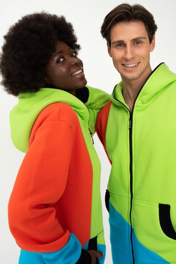 Tricolor Men's Hooded Jumpsuit