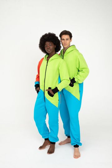 Tricolor Men's Hooded Jumpsuit