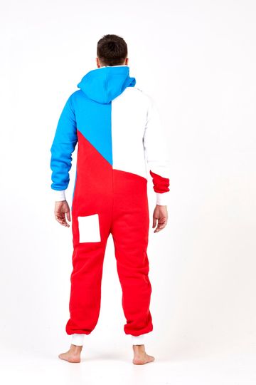 Tricolor Hooded Men's Jumpsuit