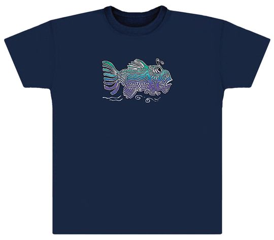 Jerry Garcia Art T-shirt- Fish- Jerry's Art  T-shirt.