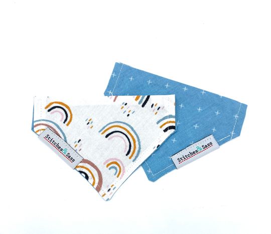 Boho Rainbow - Pet Bandana - Adjustable - Reversible - Dog Bandana
