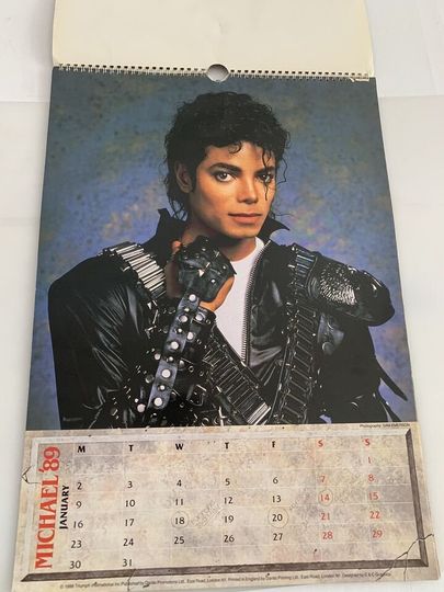 Michael Jackson 1989 Calendar Vintage Vertical Wall Calendar