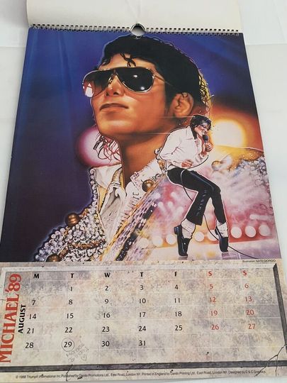 Michael Jackson 1989 Calendar Vintage Vertical Wall Calendar