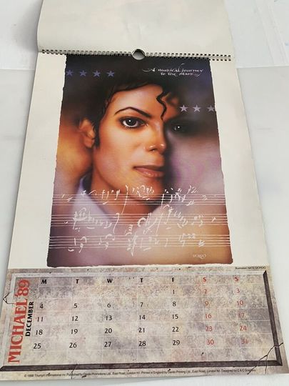 Michael Jackson 1989 Calendar Vintage Vertical Wall Calendar