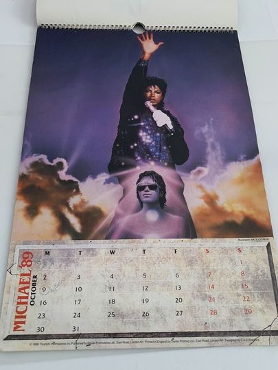 Michael Jackson 1989 Calendar Vintage Vertical Wall Calendar