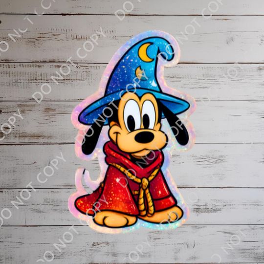 Sorcerer Pluto Sticker Waterproof Disney Laptop, Pixie Dust Disney Mickey Mouse Disneying Theme Park Vacation, Castle Park Mouse