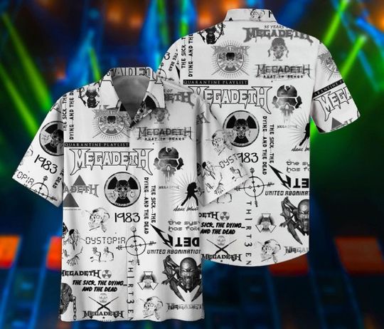 Megadeth Hawaiian Shirt, Music Hawaiian Shirt, Singer Hawaiian Shirt