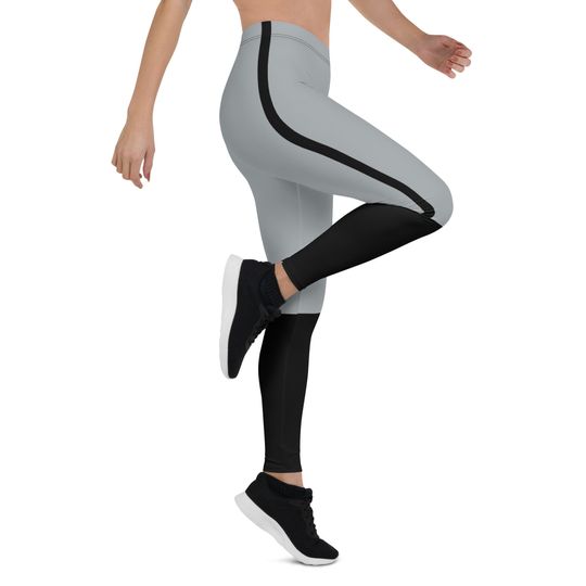 Las Vegas Pride Leggings | Team Colors Silver With Black Stripe | Las Vegas Football-Style Women's Sports Leggings