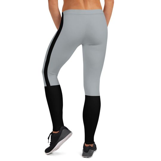 Las Vegas Pride Leggings | Team Colors Silver With Black Stripe | Las Vegas Football-Style Women's Sports Leggings
