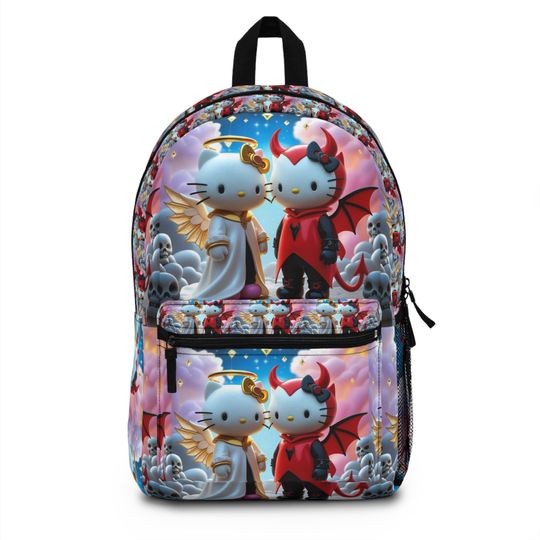 Los Angelez Made x Hello Kitty Angel Devil Themed Backpack, Kawaii Backpack
