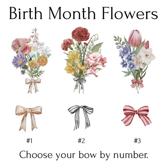 Personalized Birth Month Flower Bouquet Pillow - Custom Linen Gift