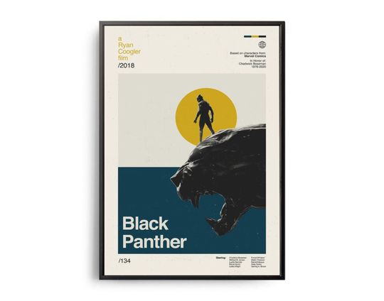 BLACK PANTHER Vintage Premium Matte Vertical Poster