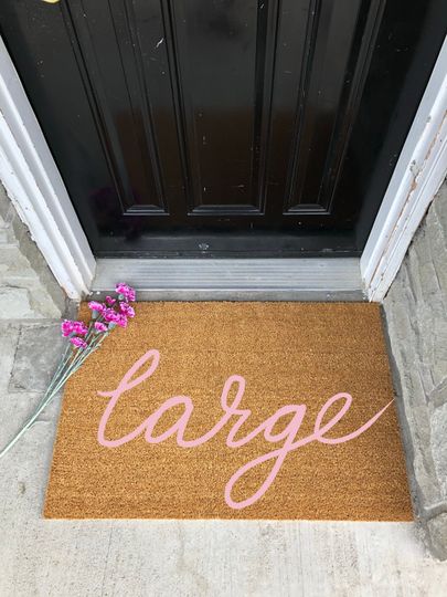 Flying Bats Halloween Door Mat: Hand-Painted Coir Entry Mat
