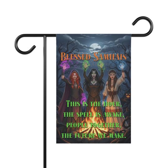 Blessed Samhain Anti-Trump Garden Flag - Witchy & Magic Decor