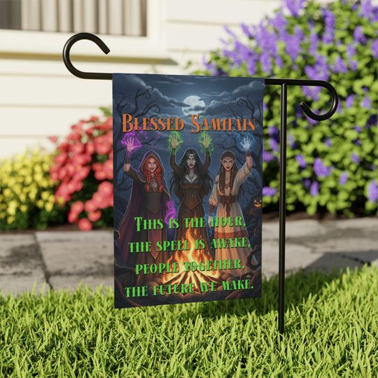Blessed Samhain Anti-Trump Garden Flag - Witchy & Magic Decor