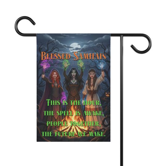Blessed Samhain Anti-Trump Garden Flag - Witchy & Magic Decor