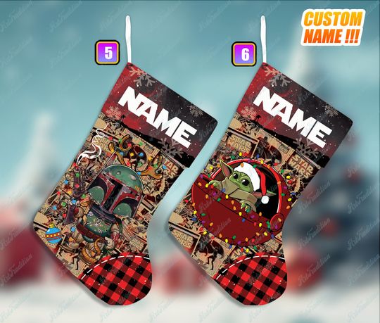 Personalized Star Wars Disney Christmas Stocking, Family Christmas Stocking