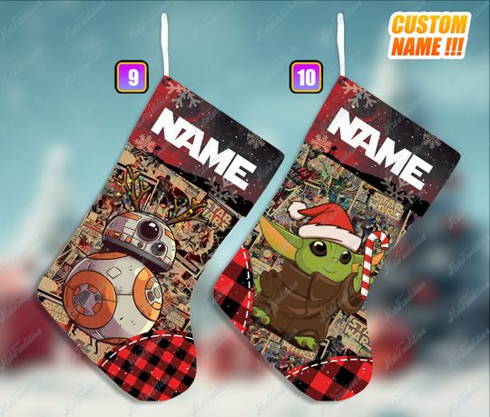 Personalized Star Wars Disney Christmas Stocking, Family Christmas Stocking