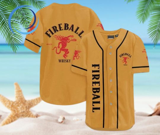 Yellow Fireball Whiskey Baseball Jersey