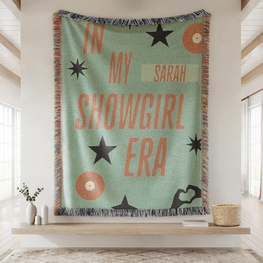 Customizable Showgirl Woven Cotton Throw Blanket: Concert Lover Gift, Music Fan Gift