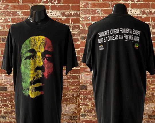 90s Bob Marley Emancipate Yourself From Mental Slavery T Shirt