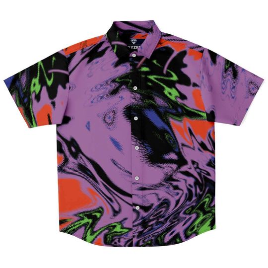 Retro Hipster Beats Uranium Tint Psychedelic Pop Electric Digital Art Hawaiian Shirt