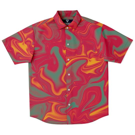Candy Pop Red Mint Marble Smoke Sunset Liquid Holographic Hawaiian Shirt