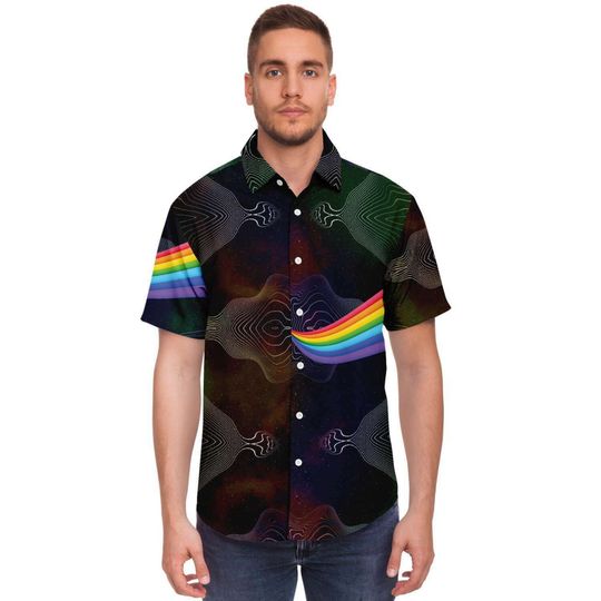 Electric Waves Ether Field Rainbow Hawaiian Shirt