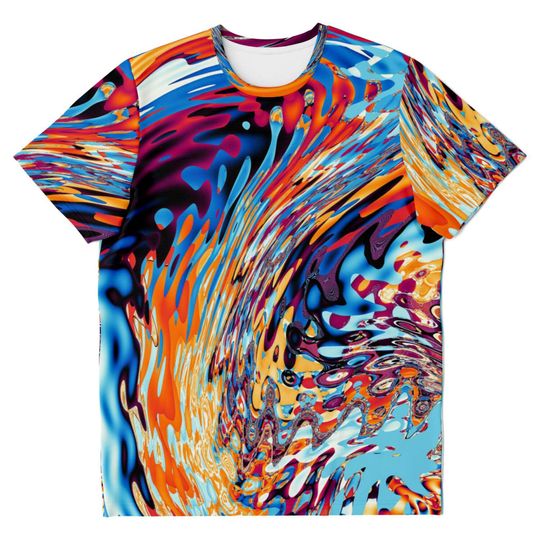 Beach Waves Ocean Wave Effect Abstract Tropical Psychedelic 3D T Shirt